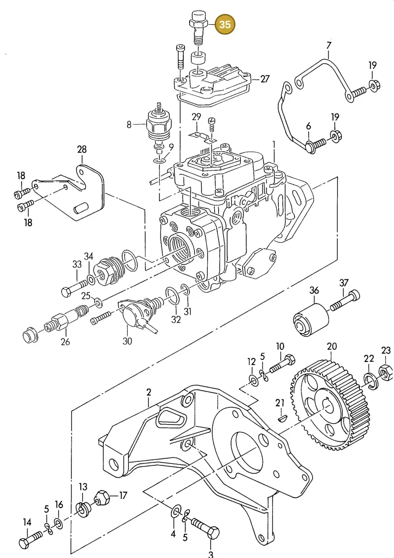 028130122B — Audi 90 (1993-1995) diagram 114130200, position 35
