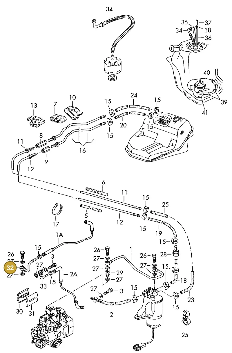 028130463B — Audi A6/Wagon F >4A-W (1996-1997) diagram 154201300, position 32