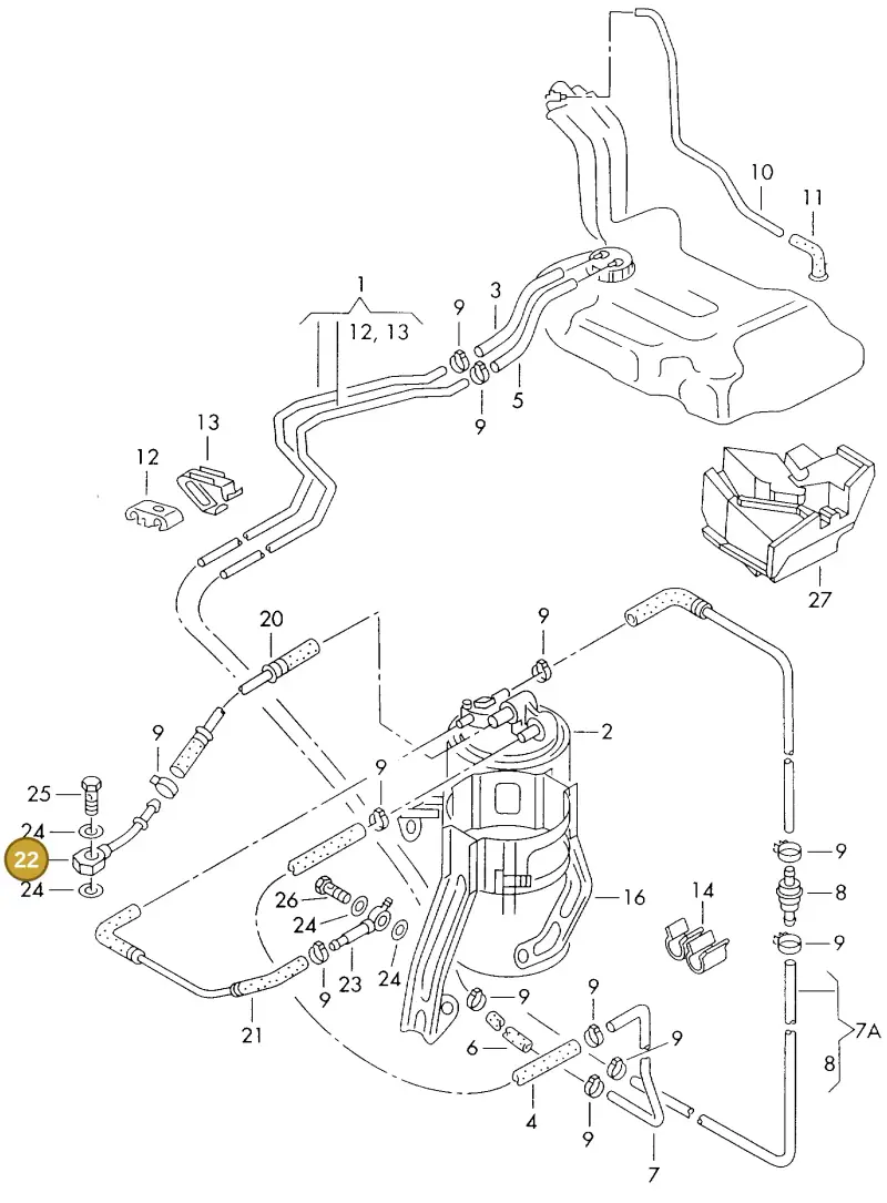 028130463B — Audi A4/Avant F8D-W-> (1997-1998) diagram 156201250, position 22