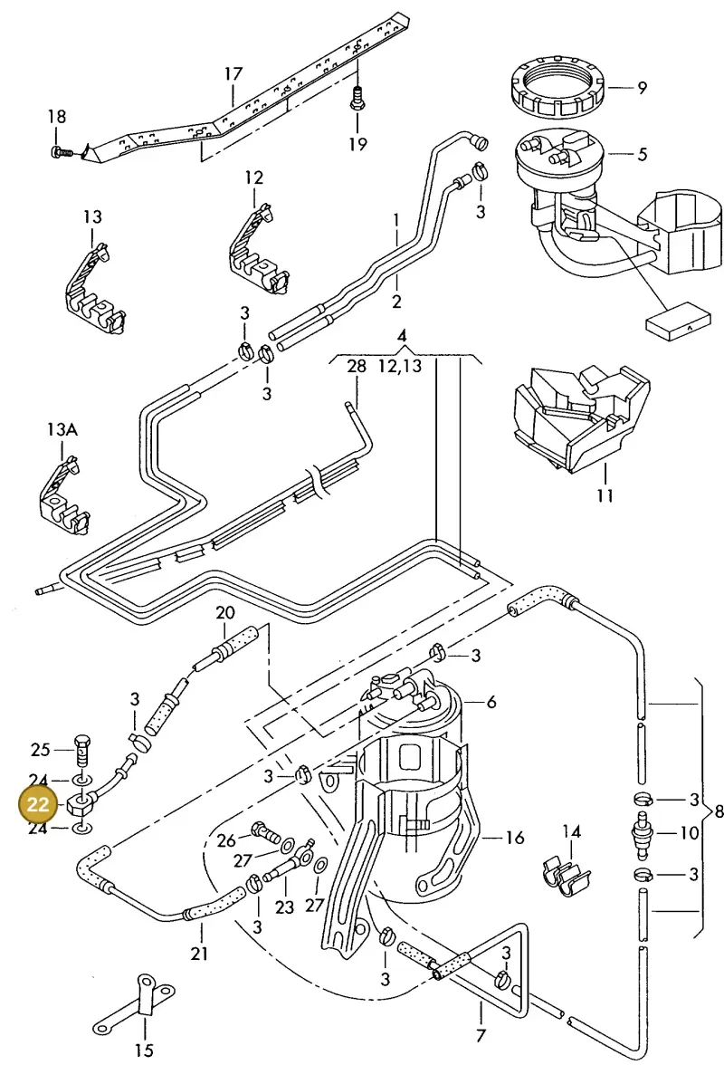 028130463B — Audi A6/Avant (1997-2001) diagram 195201250, position 22