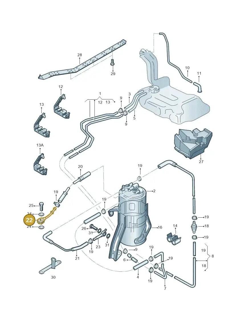028130463B — Audi A4/Avant (1999-2001) diagram 195201270, position 22