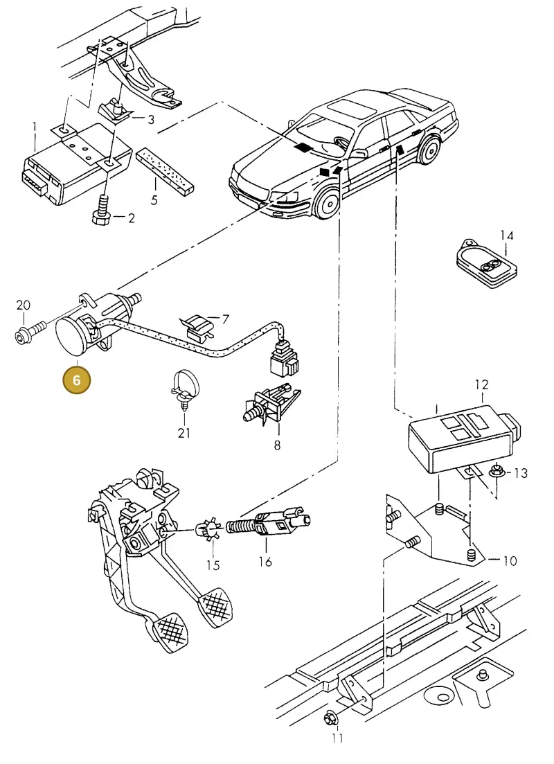 028907475B — Audi A4 qu. F>8D-W-.. (1995-1997) diagram 157907200, position 6