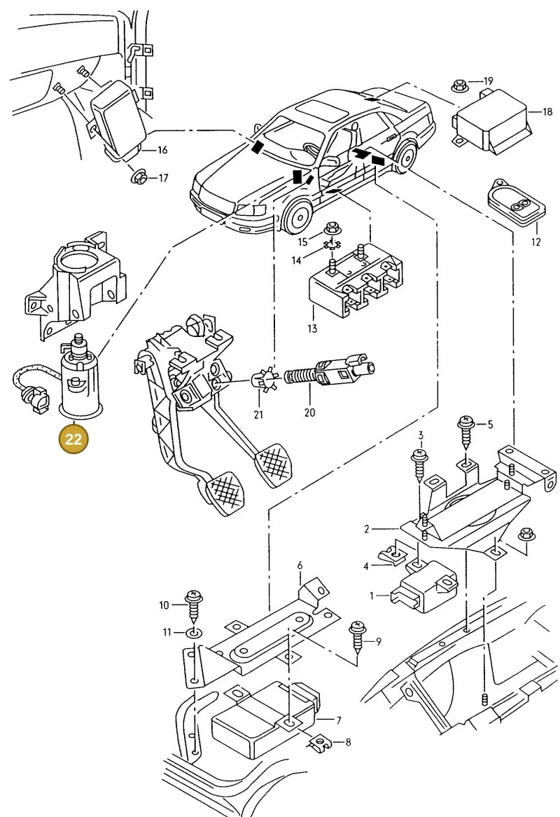 028907475C — Audi A6/Wagon F >4A-W (1996-1997) diagram 175907300, position 22