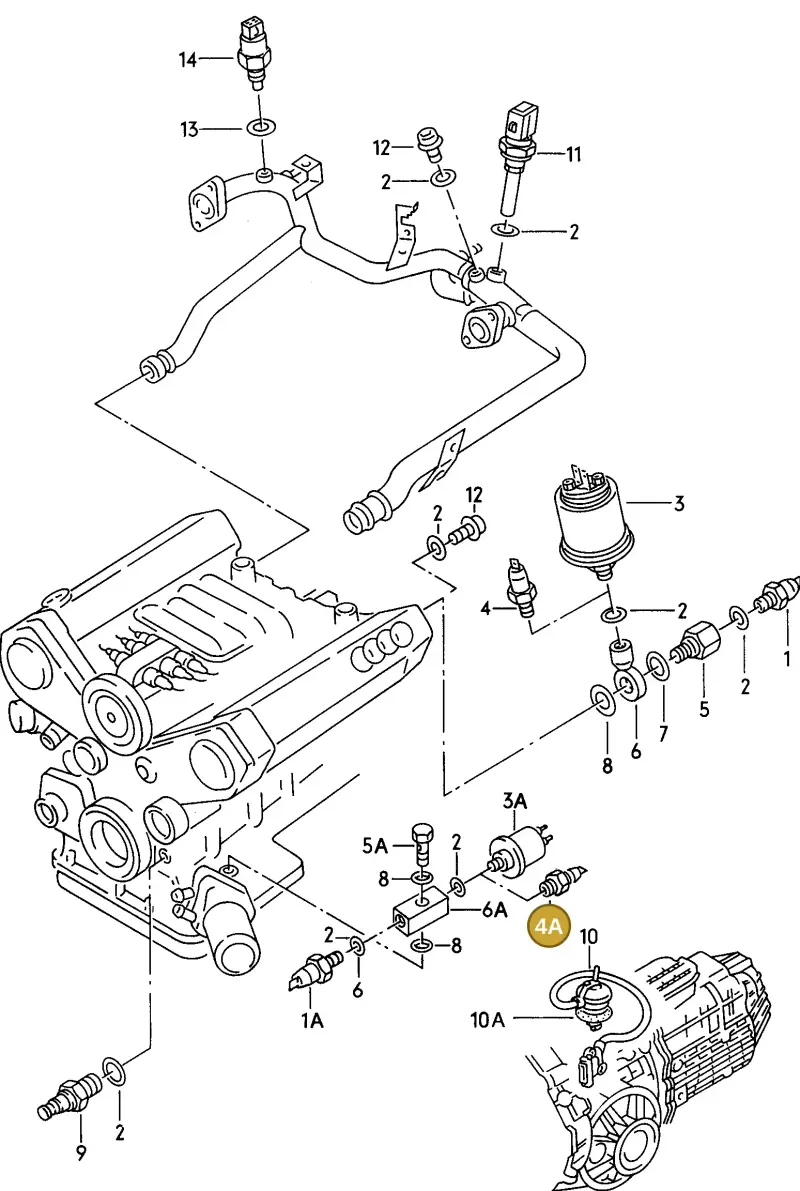 028919081D — Audi A8 (1996-1998) diagram 119919700, position 4A
