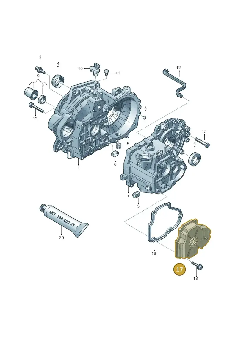 02A301211A — Audi A3/S3/Sportb./qu. 08 (2007-) diagram 420301400, position 17