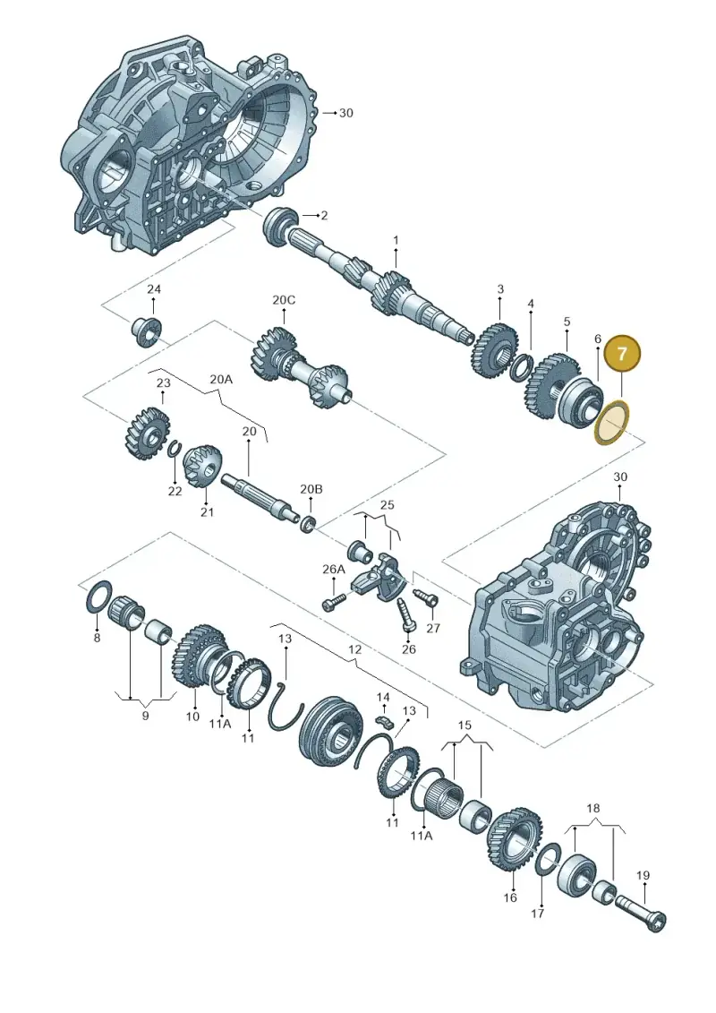 02A311140M — Audi TTS Coupe 2.0 (2010-2014) diagram 656311410, position 7