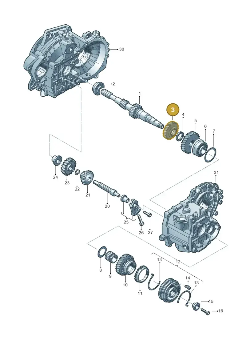 02A311285T — Audi A3/S3/QUATTRO (2000-2003) diagram 201311390, position 3