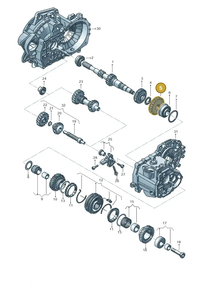 02A311351C — Audi A3 Sportback (2016-2020) diagram 890311320, position 5