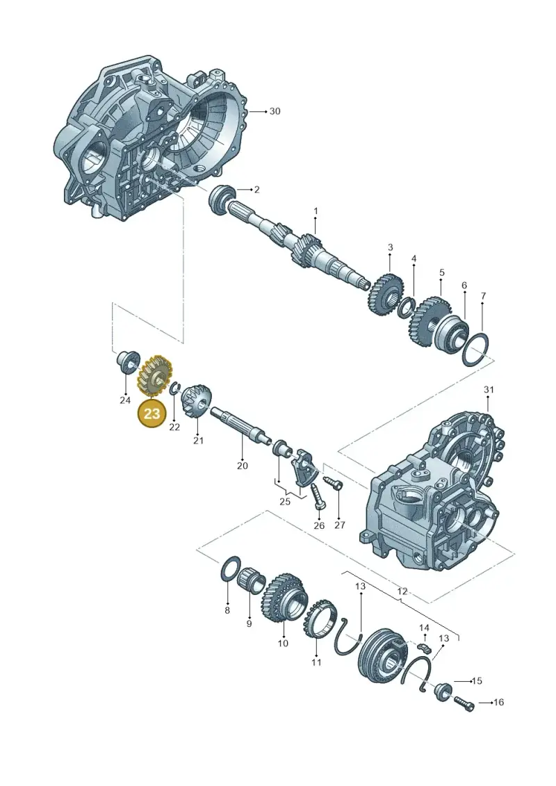 02A311507D — Audi A3-BRASIL. (2000-2005) diagram 201311390, position 23