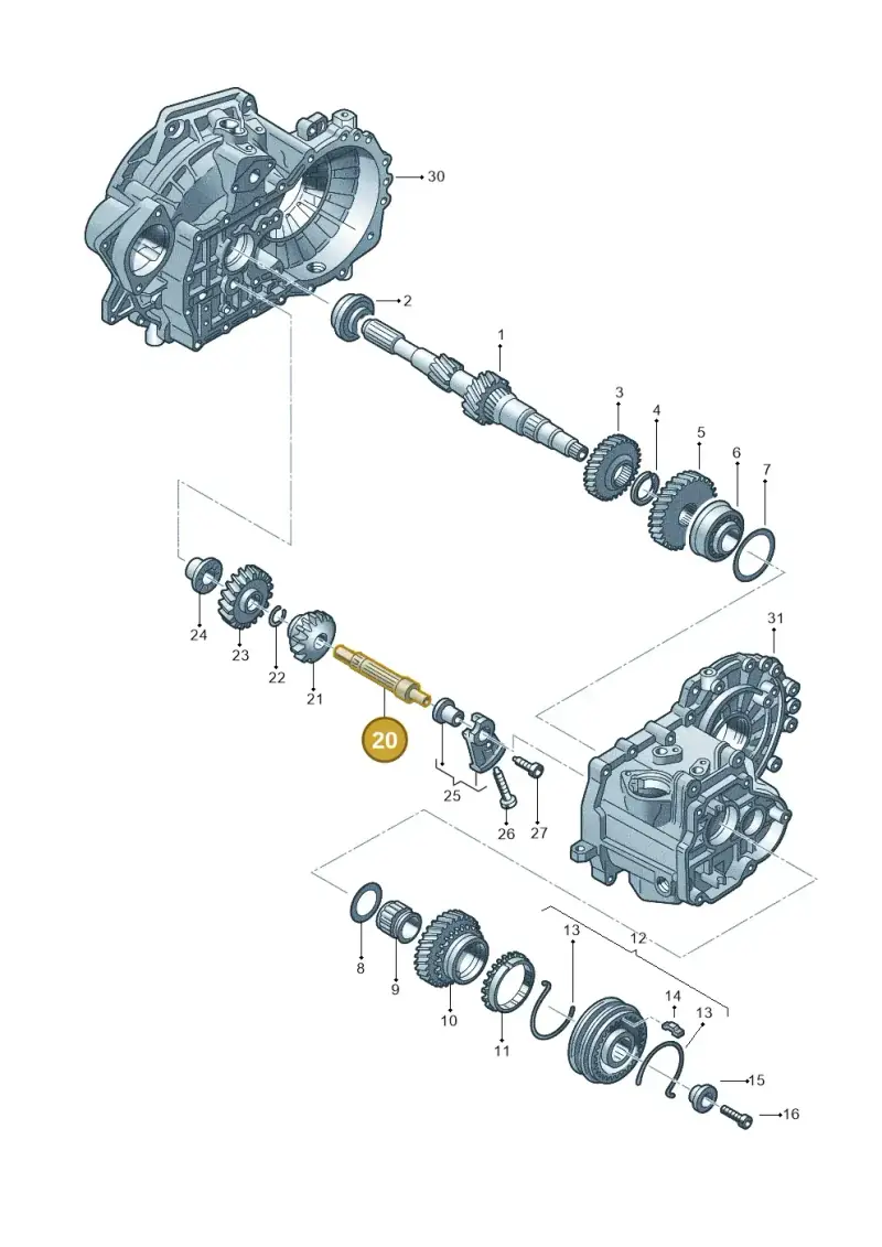 02A311515K — Audi A1 Sportback (2014-2018) diagram 201311390, position 20