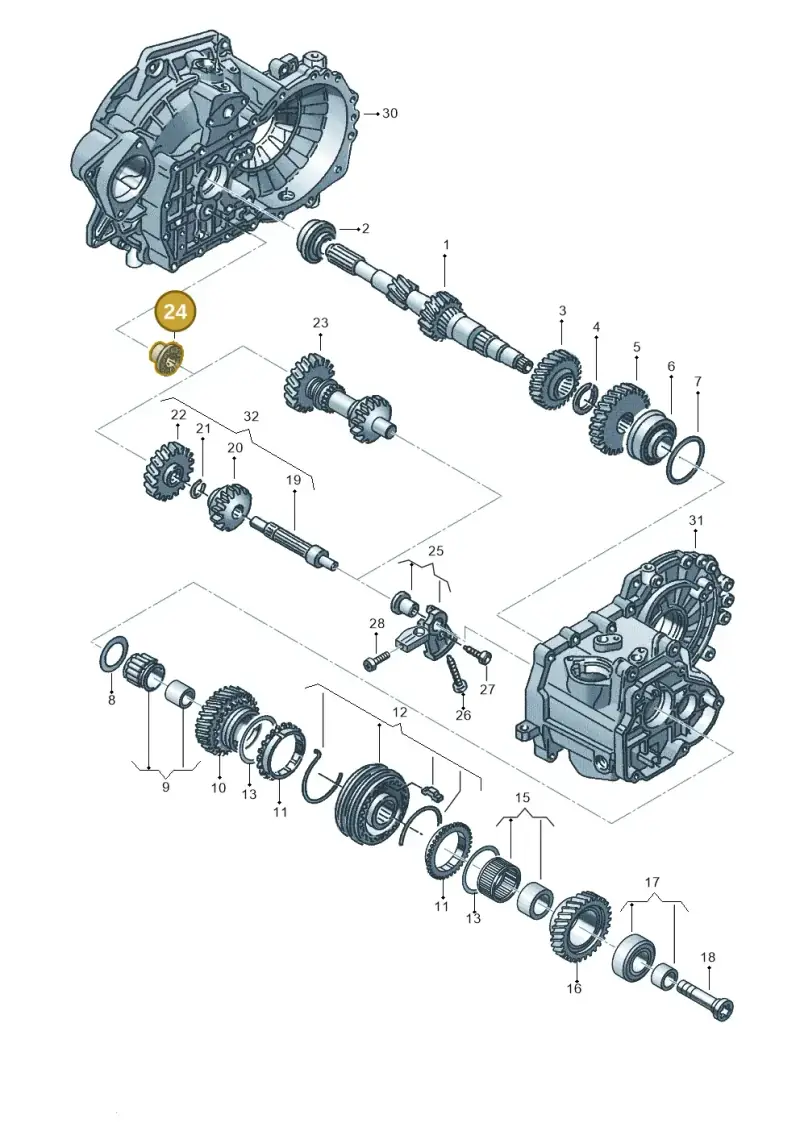 02A311523B — Audi A1 sportback 1.0 (2018-) diagram 890311320, position 24