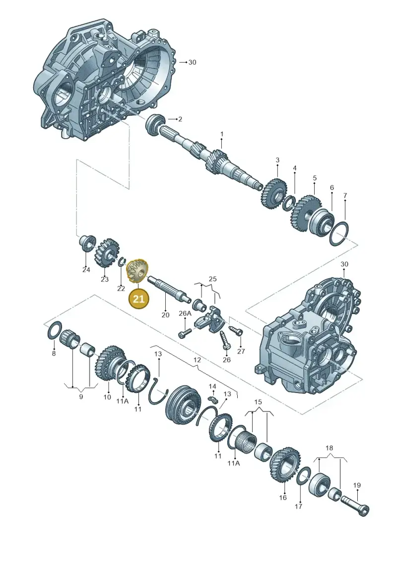 02A311531K — Audi TT Coupe/Roadster 08> (2007-) diagram 625311410, position 21