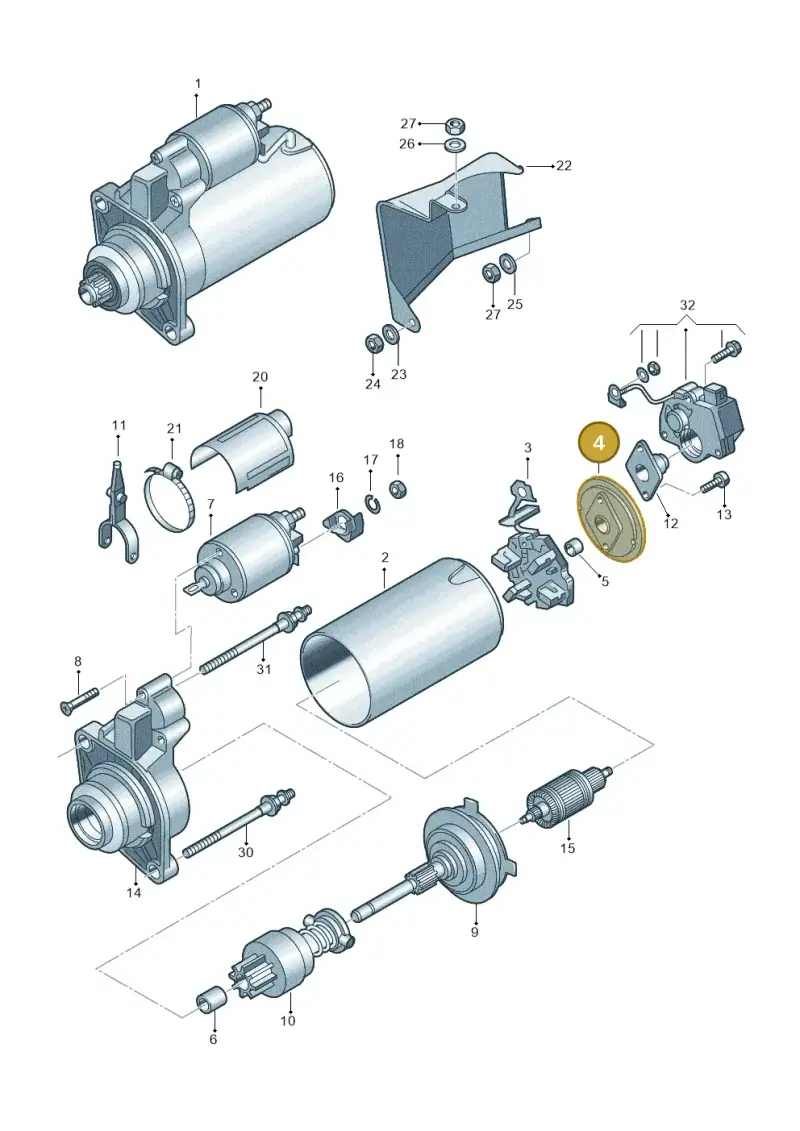 02A911211 — Audi A2 (2000-2005) diagram 248911100, position 4