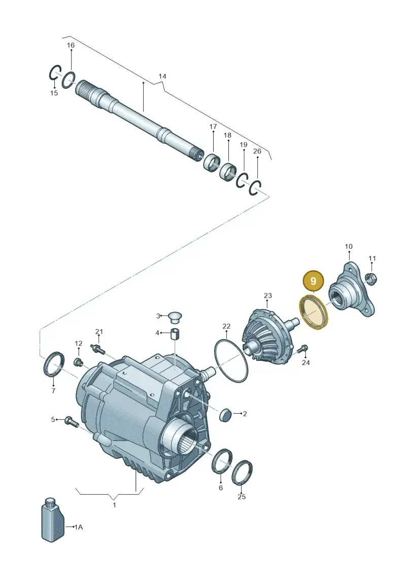 02D525596C — Audi RSQ3 qu. 2.5 (2013-2018) diagram 728409500, position 9