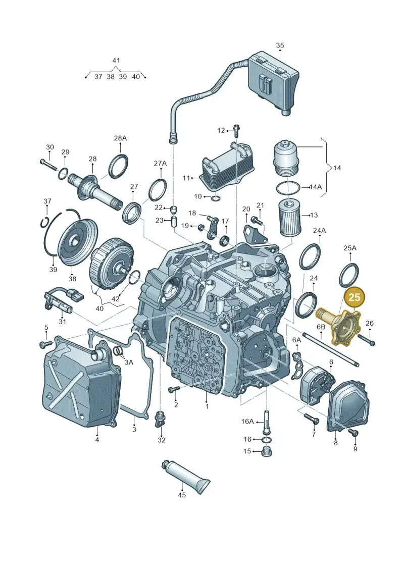 02E409343C — Audi A3 Sportback (2016-2020) diagram 850321650, position 25