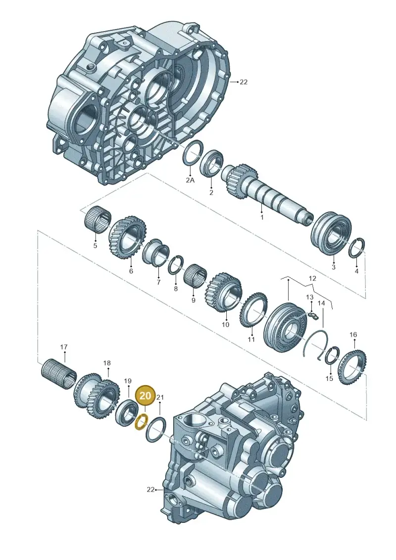 02M311187D — Audi A3 Cab. 1.4 (2013-2016) diagram 194311590, position 20