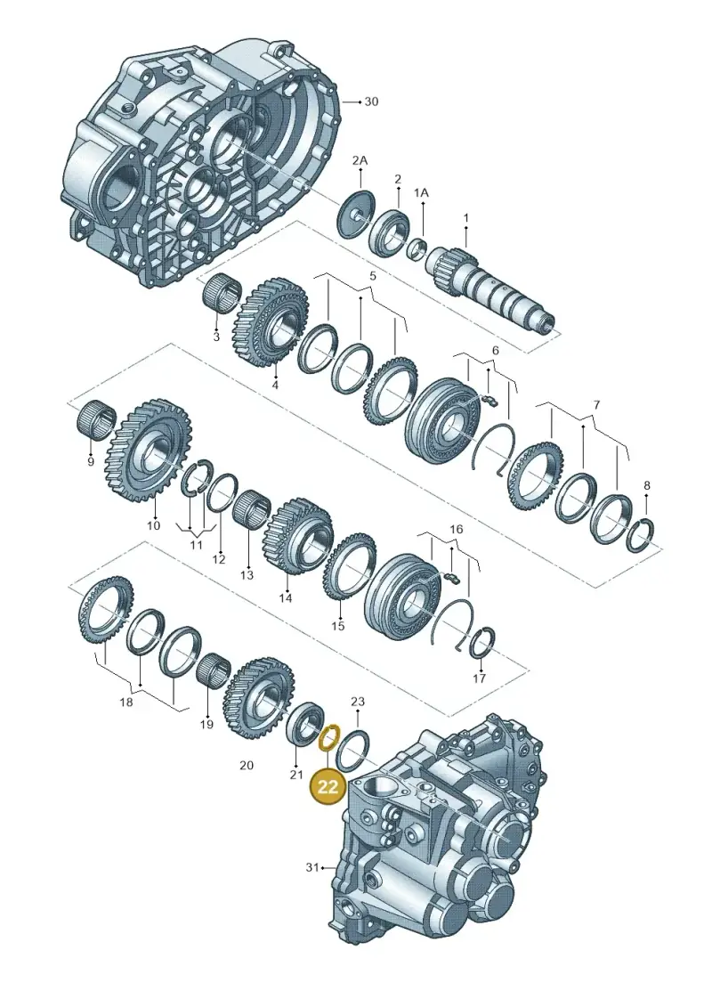 02M311187D — Audi A1 Sportback (2014-2018) diagram 694311430, position 22