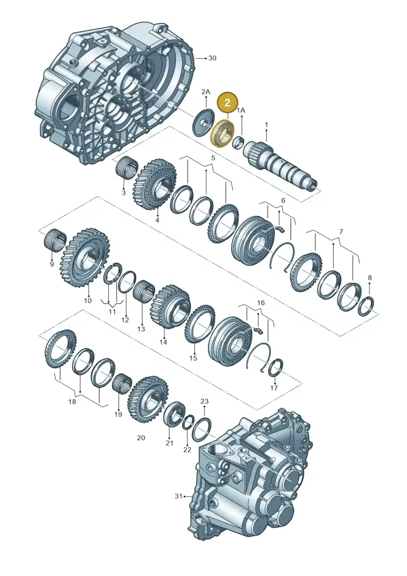02M311220 — Audi A3 Sportback (2016-2020) diagram 694311430, position 2