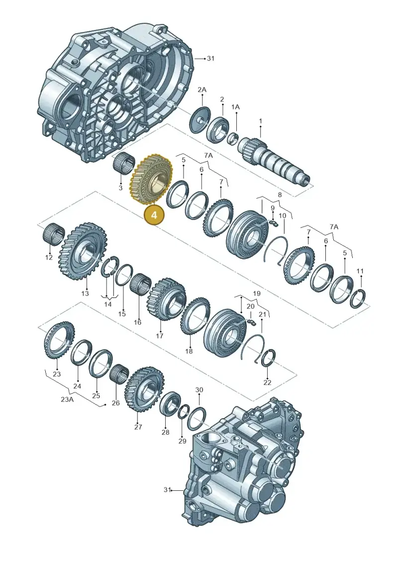 02M311261P — Audi A3 Sportback (2008-2013) diagram 649311430, position 4