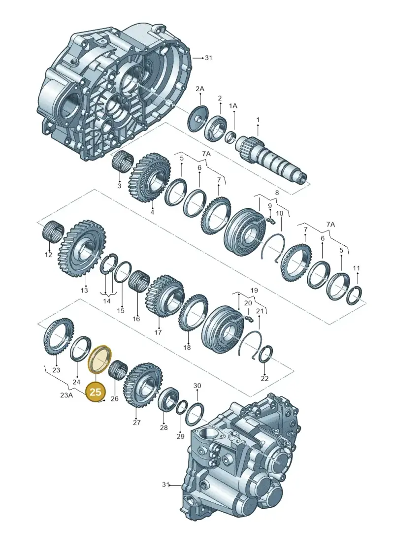 02M311277B — Audi A3 Sportback (2008-2013) diagram 649311430, position 25