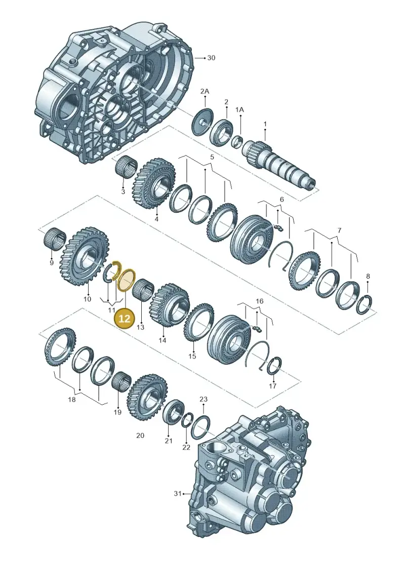 02M311919A — Audi A3 Sportback (2016-2020) diagram 694311430, position 12