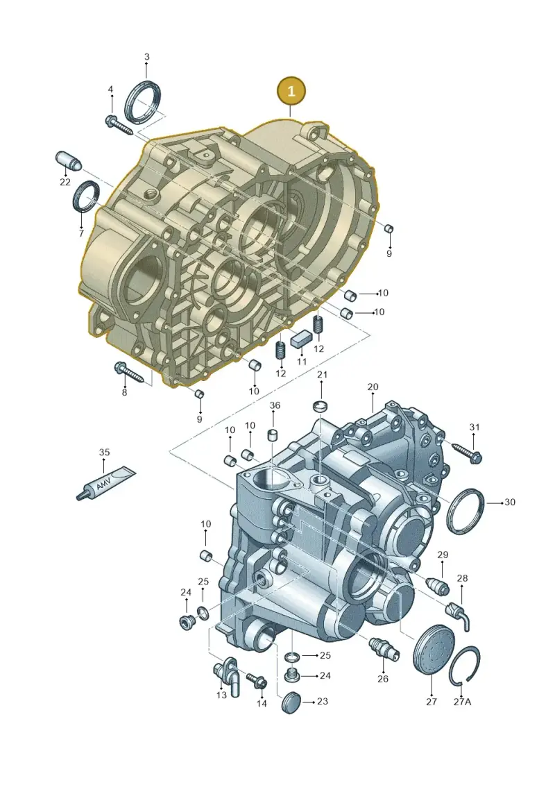 02Q301107AR — Audi A3 Sportback (2016-2020) diagram 745301045, position 1