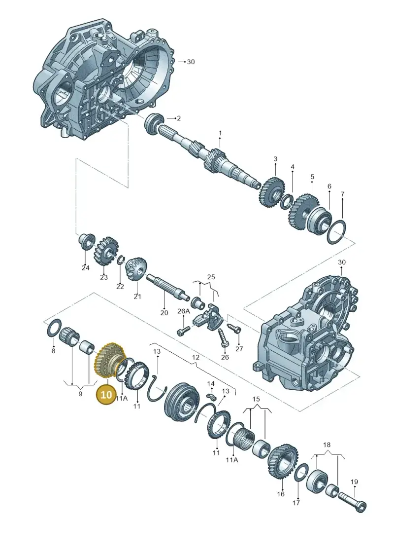 02S311158A — Audi TT Coupe/Roadster 08> (2007-) diagram 625311410, position 10