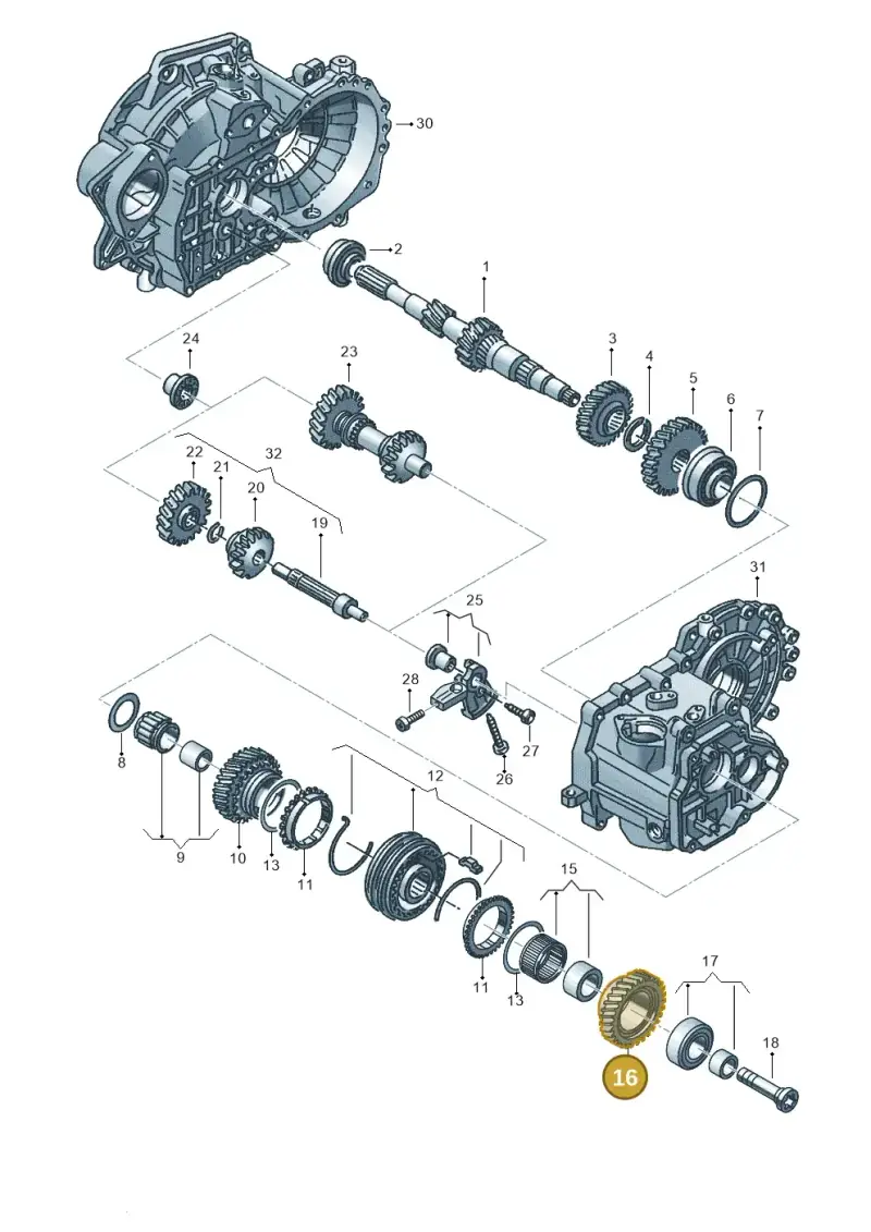 02S311158AF — Audi A3 Sportback (2016-2020) diagram 890311320, position 16