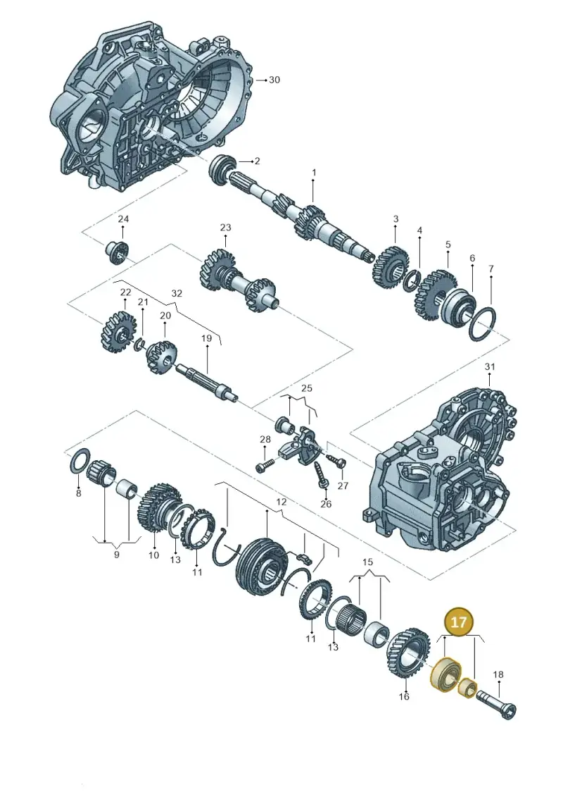 02S311375E — Audi A3 Sportback (2016-2020) diagram 890311320, position 17