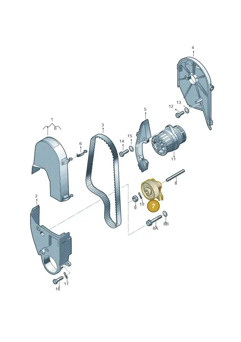 030109243Q — Audi A3         "BR."M.06> (2005-2006) diagram 158109500, position 7