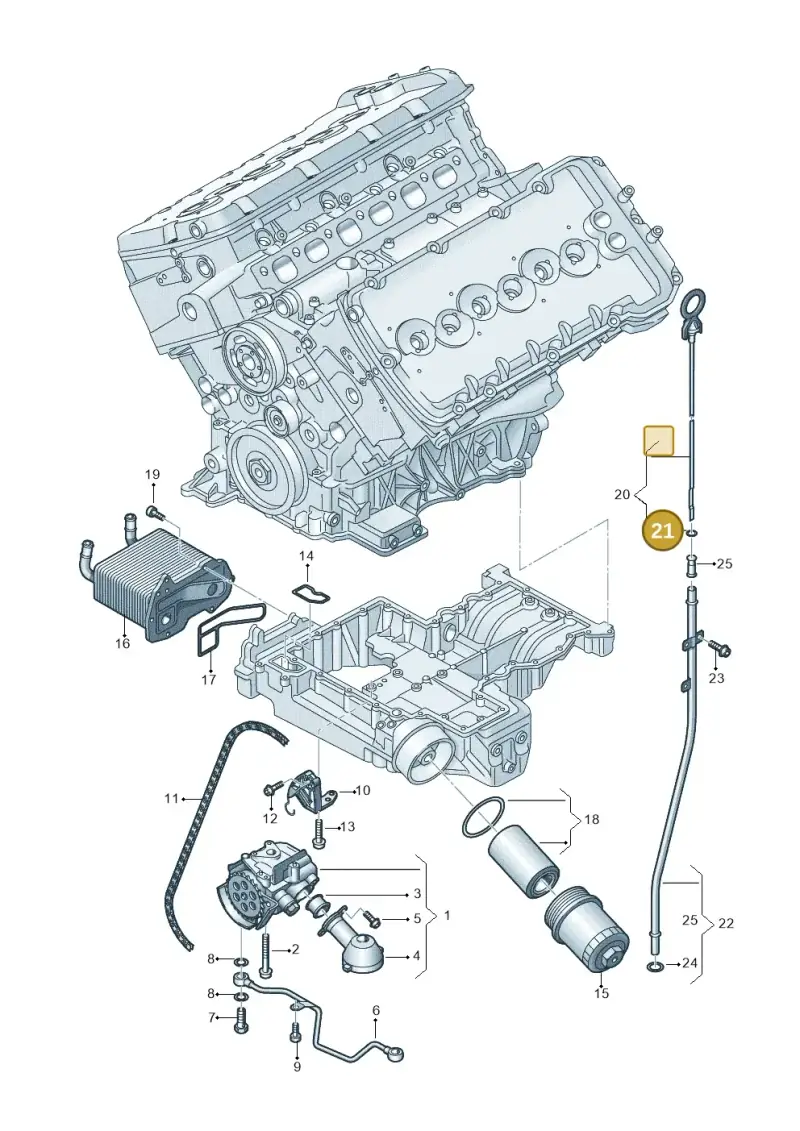 030115444 — Audi A8L qu. 3.0 TDI (2013-2018) diagram 696115400, position 21