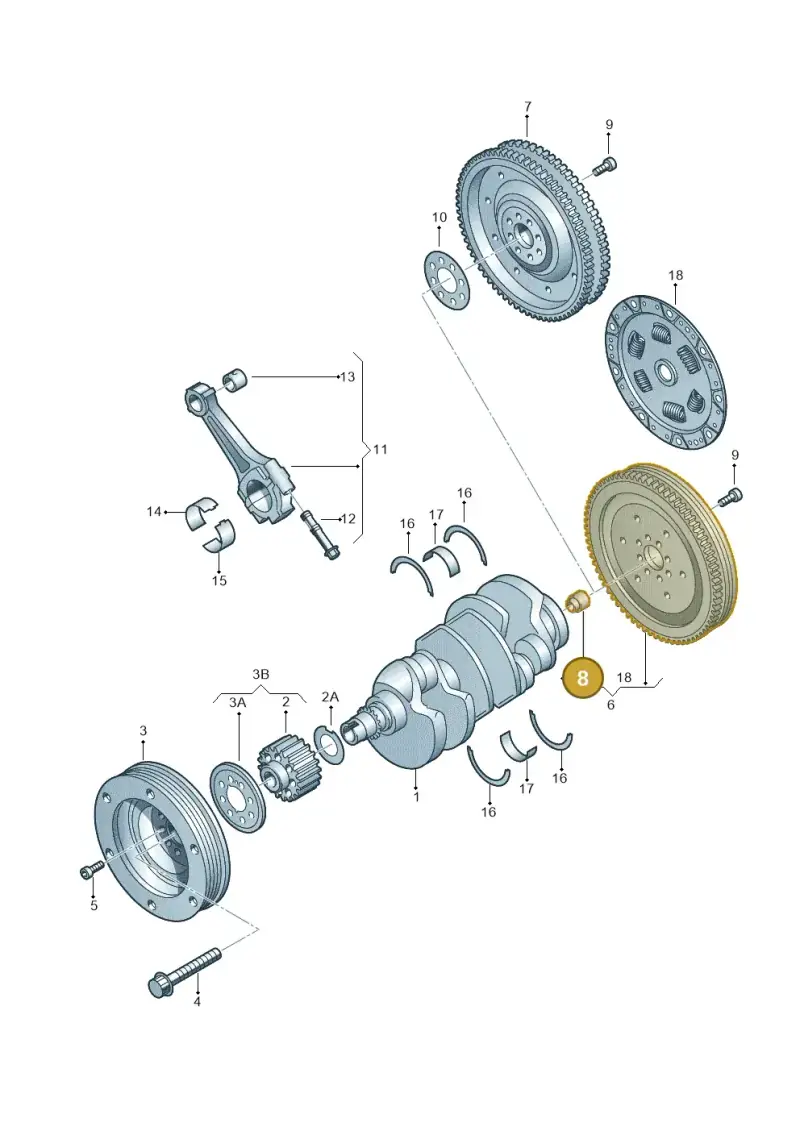 034105313A — Audi A4/S4/Av./qu.     05> (2005-) diagram 249105300, position 8