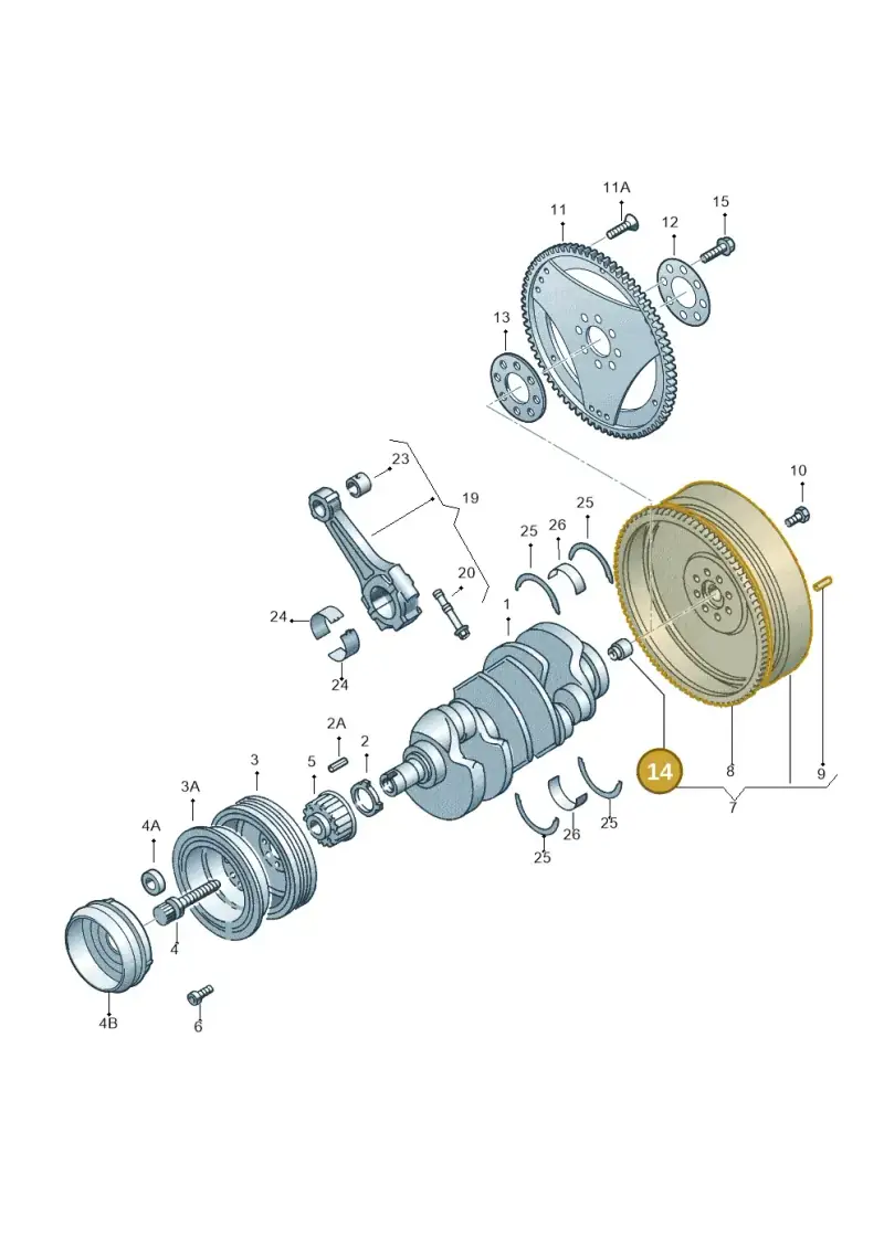 034105313A — Audi A4/S4 Cabrio./qu. (2002-2006) diagram 264105250, position 14
