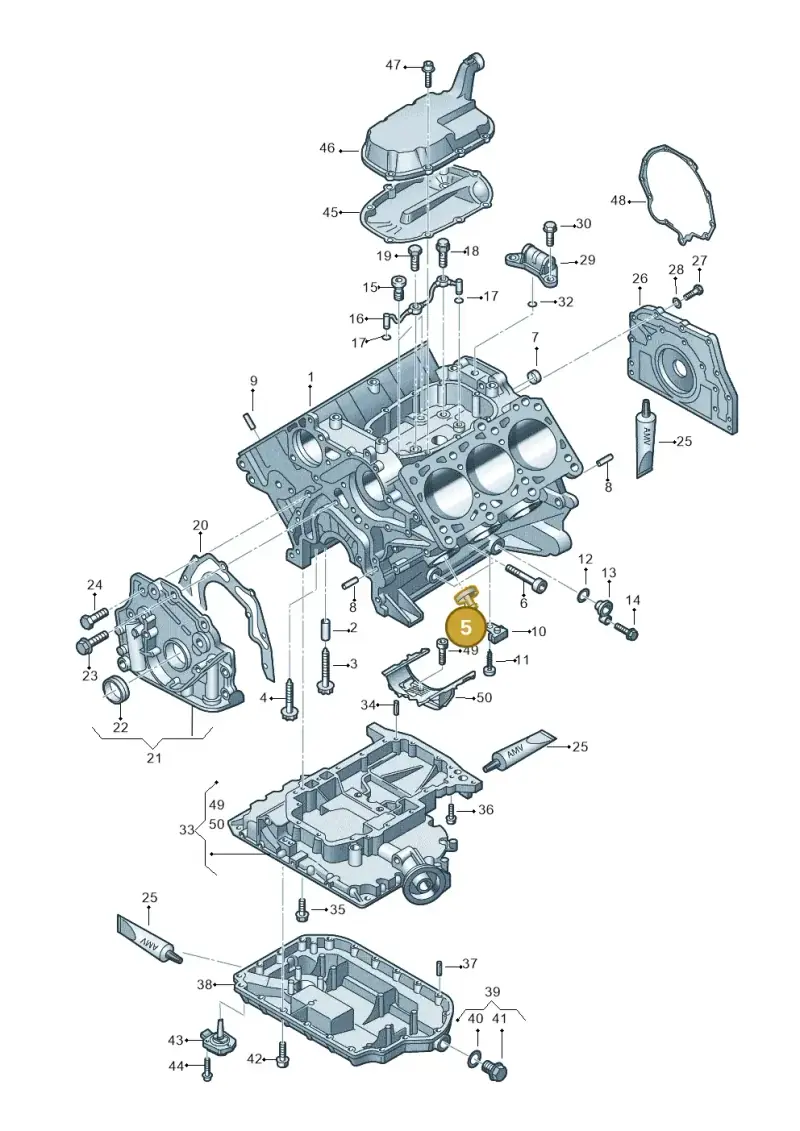 035103111B — Audi RS4 AV. QU. (2000-2001) diagram 233103100, position 5