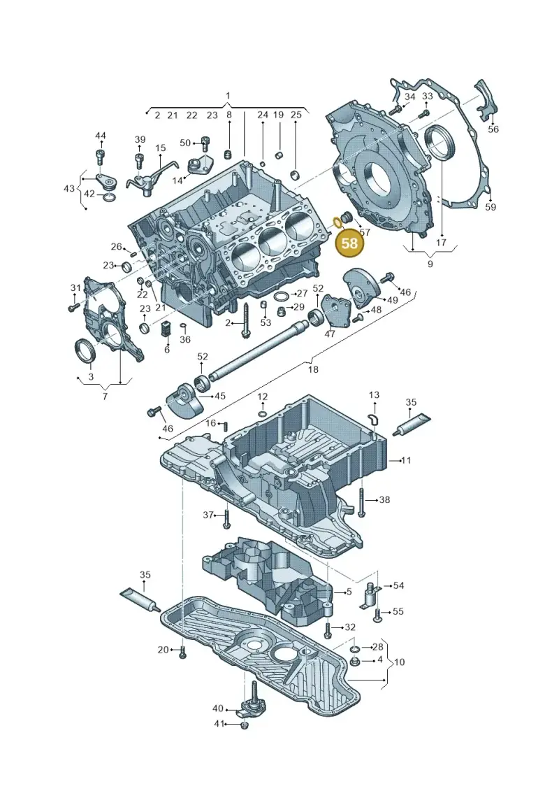 035115427 — Audi Q7 qu. 3.0 TDI (2009-2015) diagram 620103330, position 58