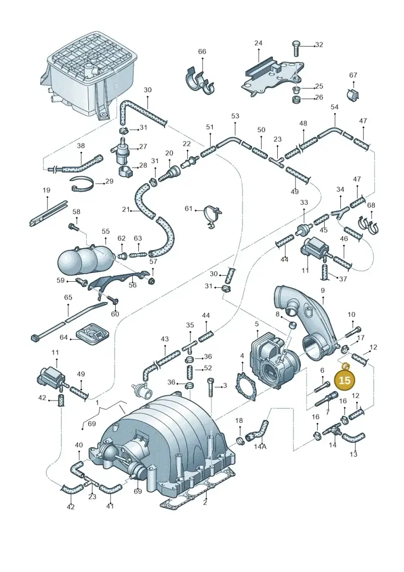 035133335 — Audi A8/S8/qu. lang (2003-2007) diagram 264133780, position 15