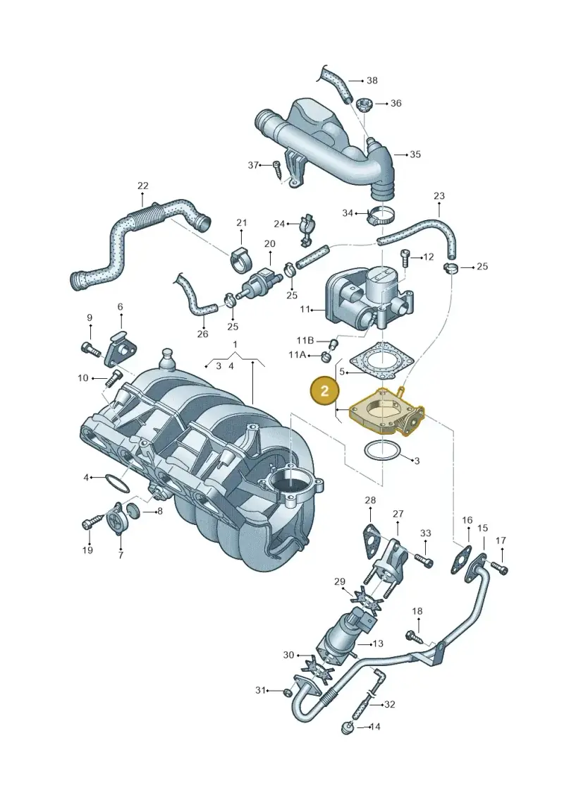 036133255E — Audi A2 (2000-2005) diagram 248133100, position 2