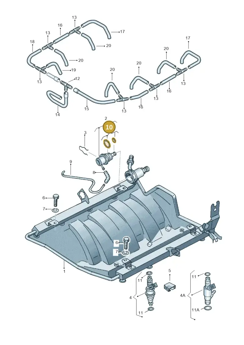037198031 — Audi A4/S4 Cabrio./qu. 07> (2006-) diagram 153133970, position 10