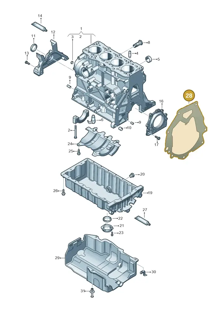 038103647M — Audi Q3 2.0 TDI (2014-2019) diagram 634103250, position 28