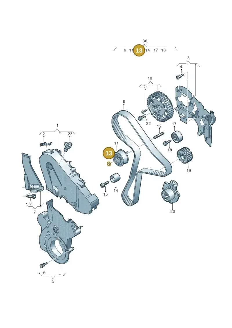 038109454A — Audi A3 Sportback (2019-2021) diagram 596109080, position 13