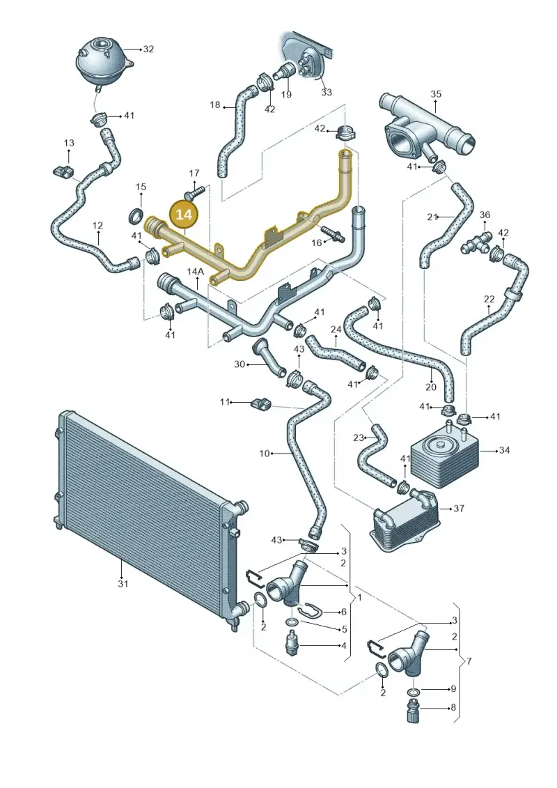 038121065CS — Audi A3 Sportback (2008-2013) diagram 412121420, position 14
