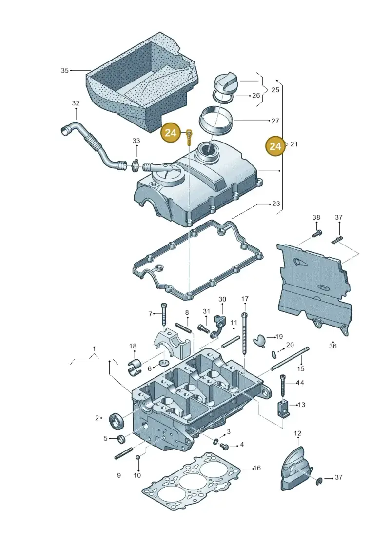 038128773 — Audi A2 (2000-2005) diagram 248103420, position 24