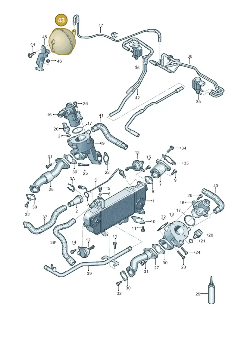 038129807 — Audi Q7 qu. 3.0 TDI (2009-2015) diagram 493131200, position 43