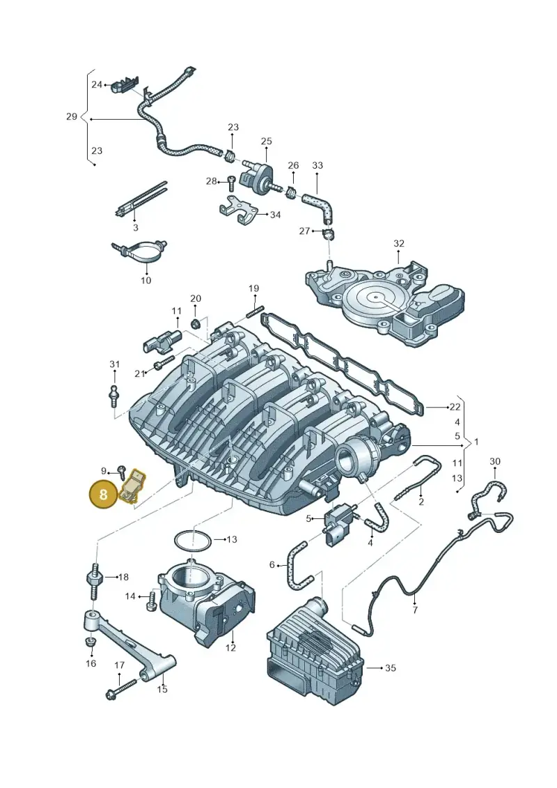038906051T — Audi A3 Sportback (2019-2021) diagram 596133612, position 8