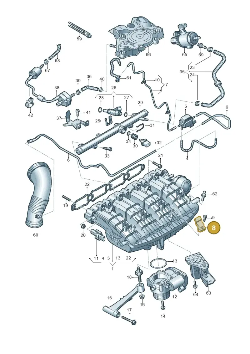 038906051T — Audi A6 2.0 (2018-) diagram 798133160, position 8