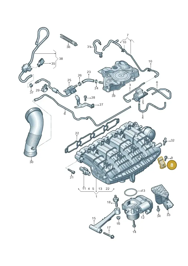 038906051T — Audi Q8 Quattro 3,0 (2018-) diagram 859133200, position 8