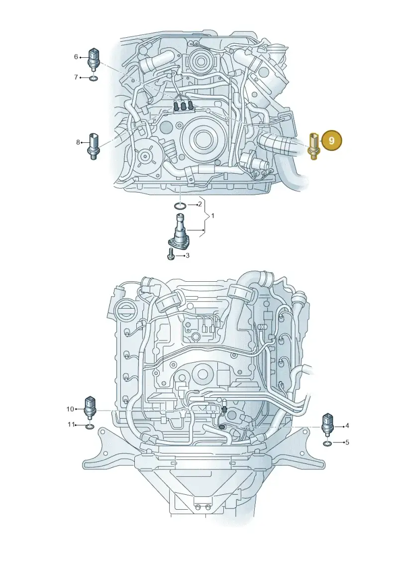 038919081M — Audi A8L qu. 3.0 TDI (2013-2018) diagram 771919600, position 9