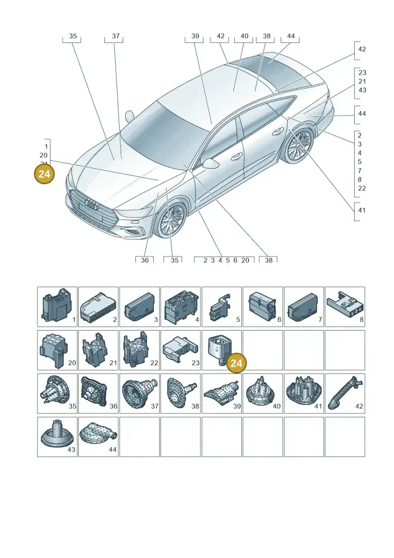 038973721 — Audi RS7 Sportback (2019-) diagram 435971810, position 24