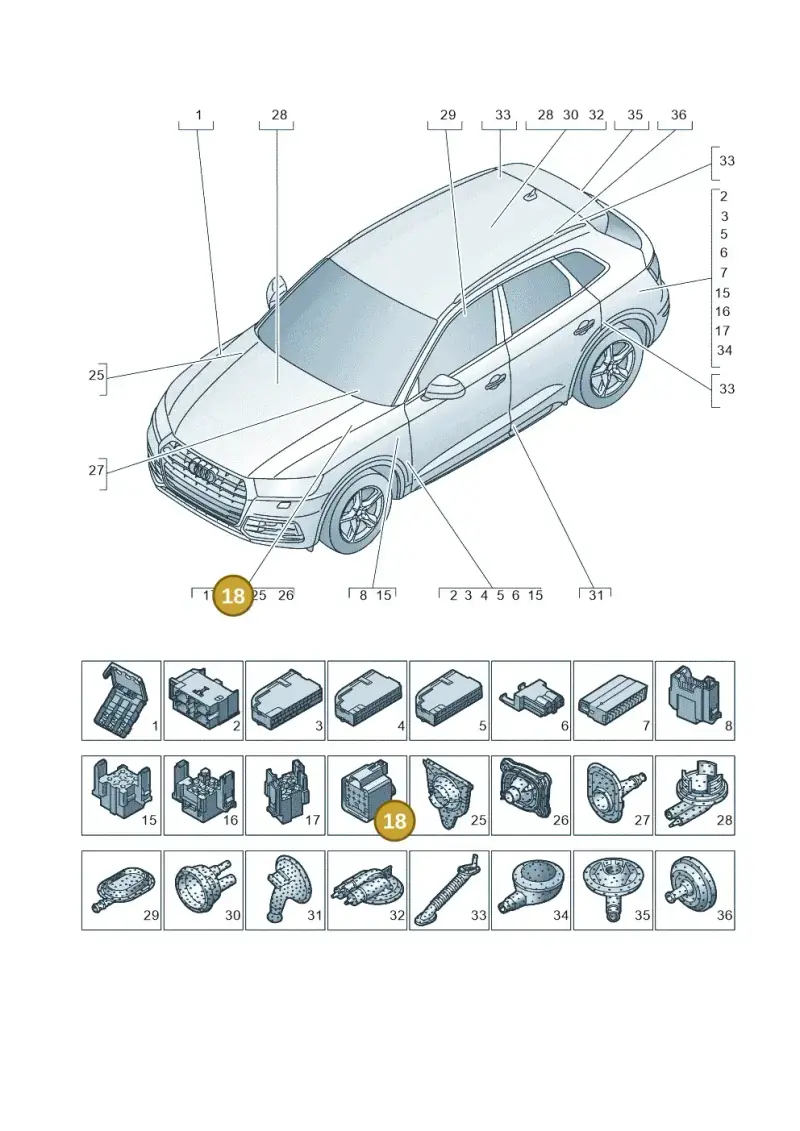 038973721 — Audi Q5 (2016-2020) diagram 896971780, position 18