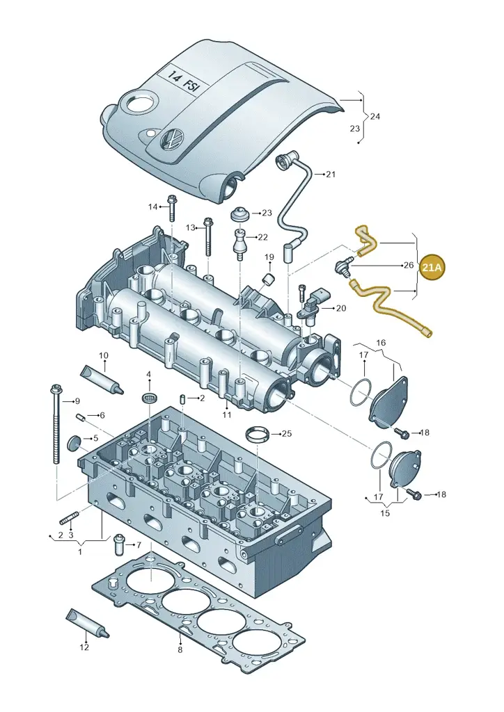 03C103558L — Audi A1 Sportback (2010-2015) diagram 253103400, position 21A
